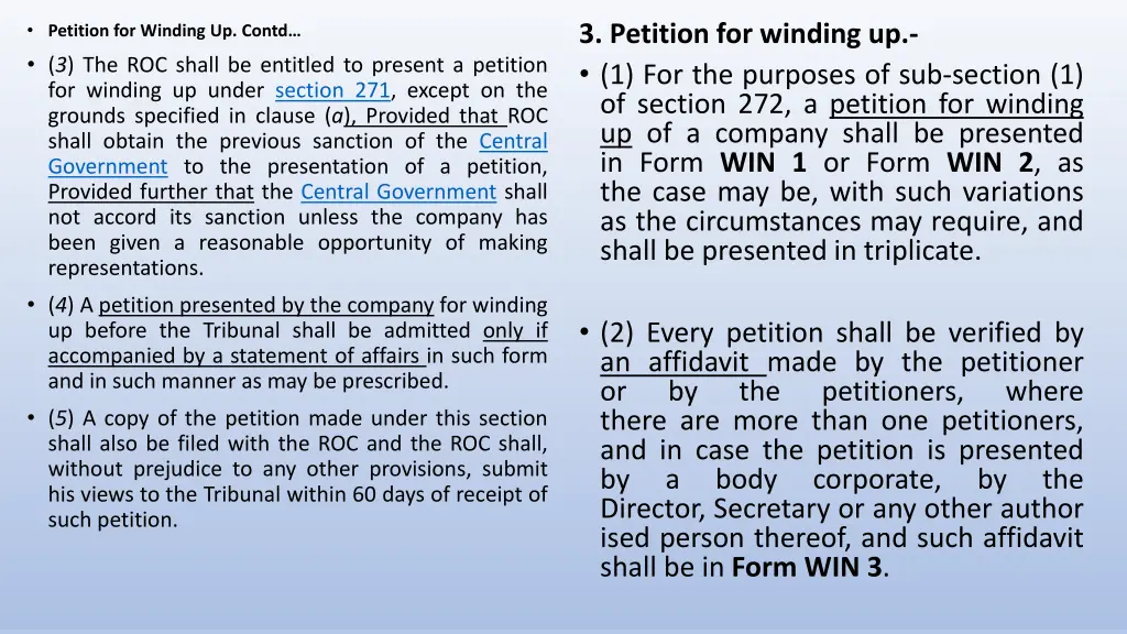 petition for winding up contd 3 the roc shall