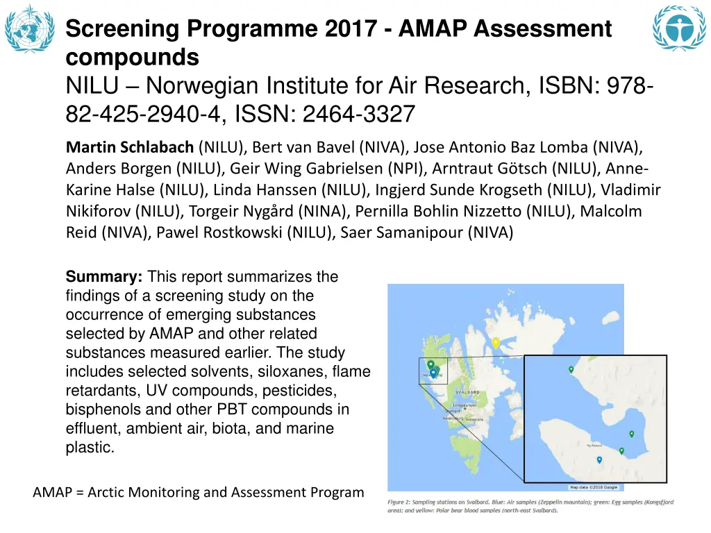 screening programme 2017 amap assessment