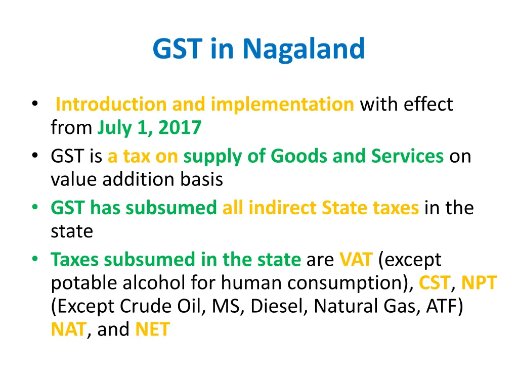 gst in nagaland