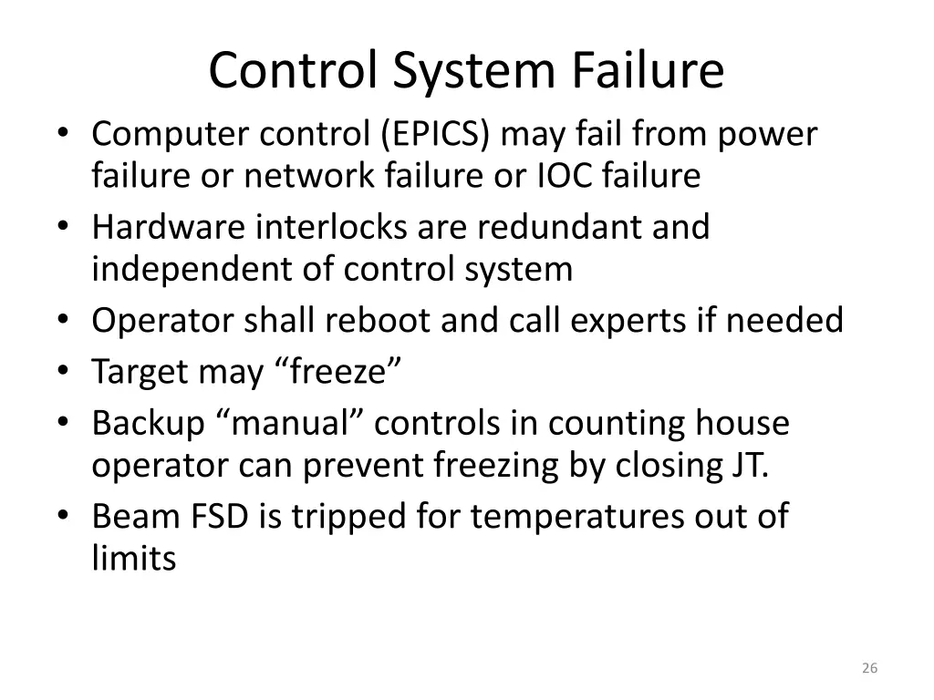 control system failure computer control epics