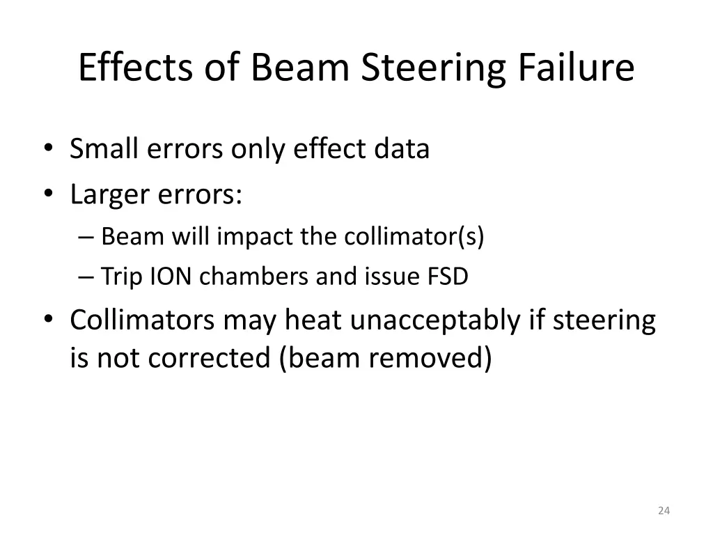 effects of beam steering failure