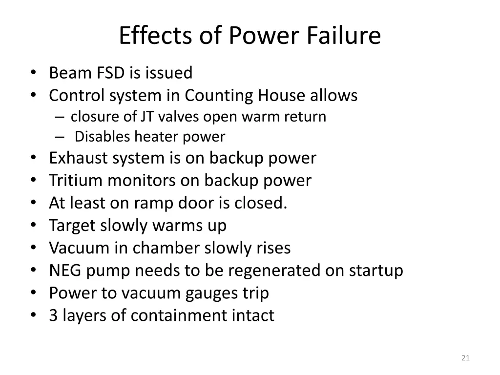 effects of power failure