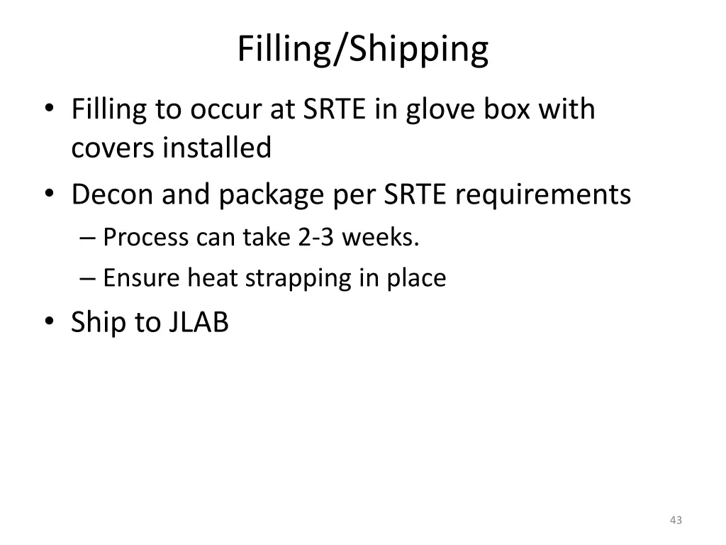 filling shipping