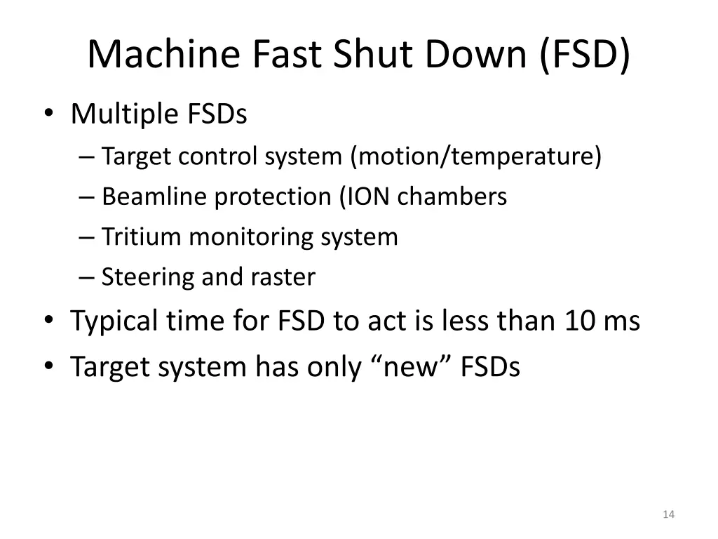 machine fast shut down fsd