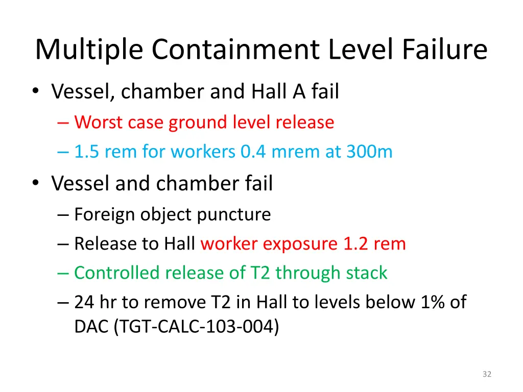 multiple containment level failure vessel chamber