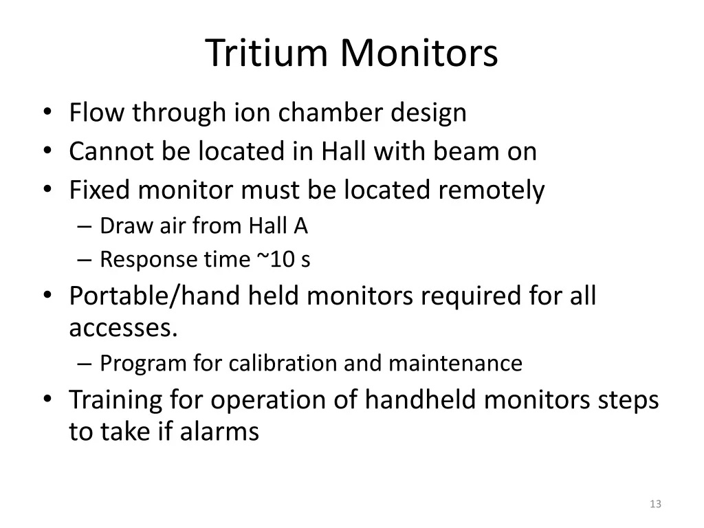 tritium monitors