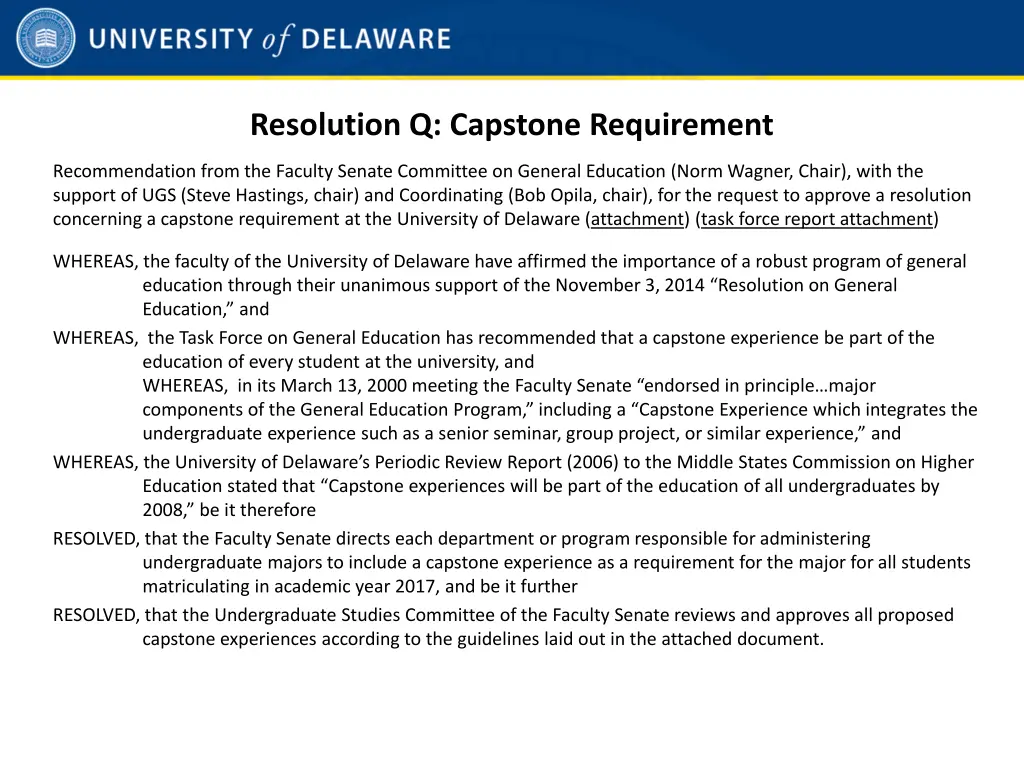 resolution q capstone requirement