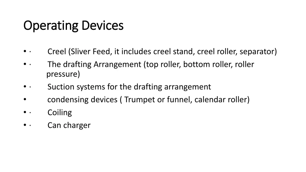 operating devices operating devices