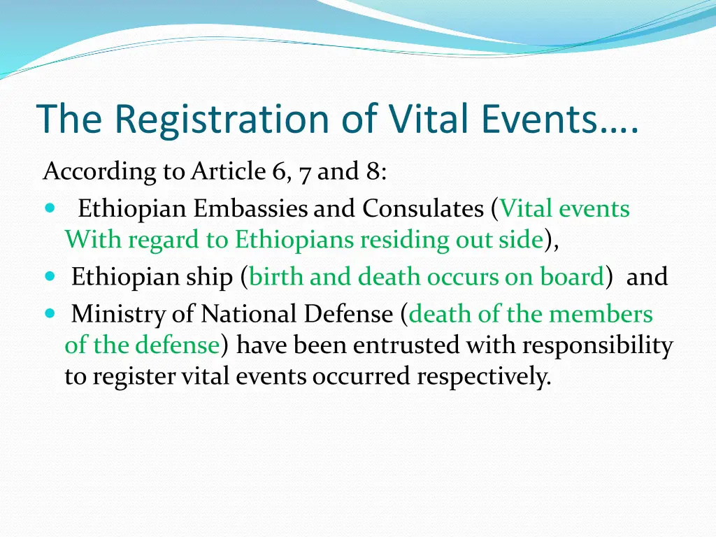 the registration of vital events 1