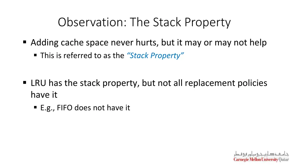 observation the stack property