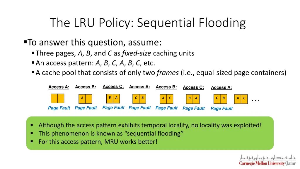 the lru policy sequential flooding