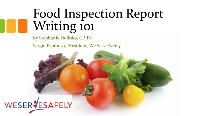 food inspection report writing 101