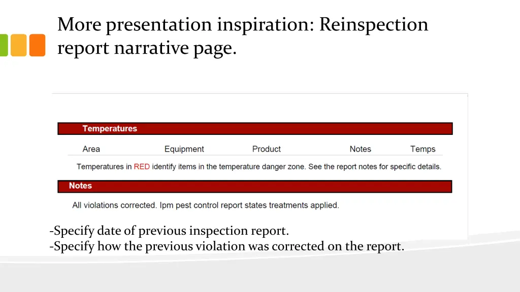 more presentation inspiration reinspection report