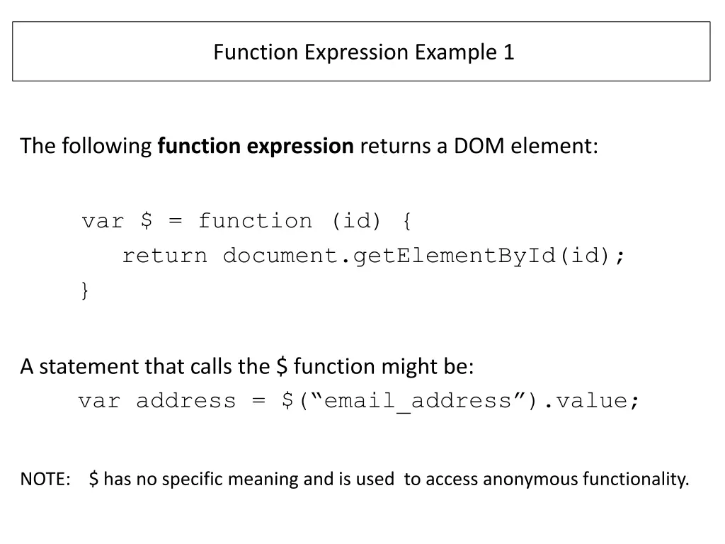 function expression example 1