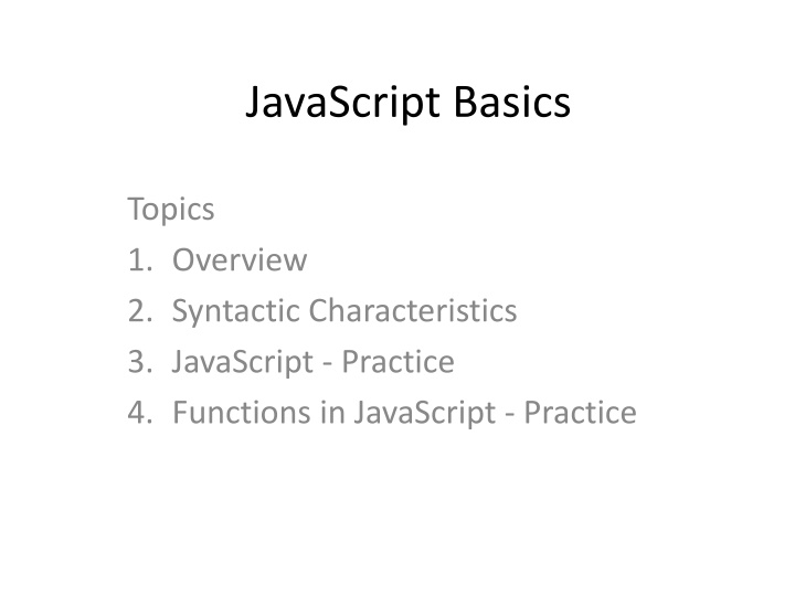 javascript basics