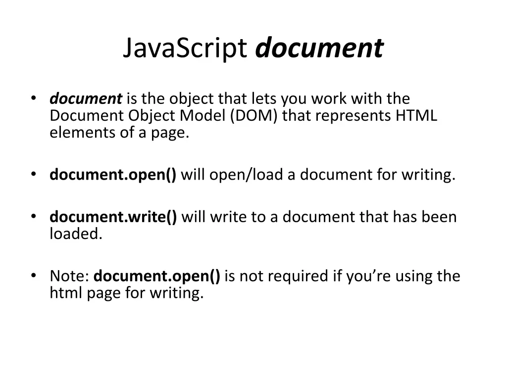 javascript document