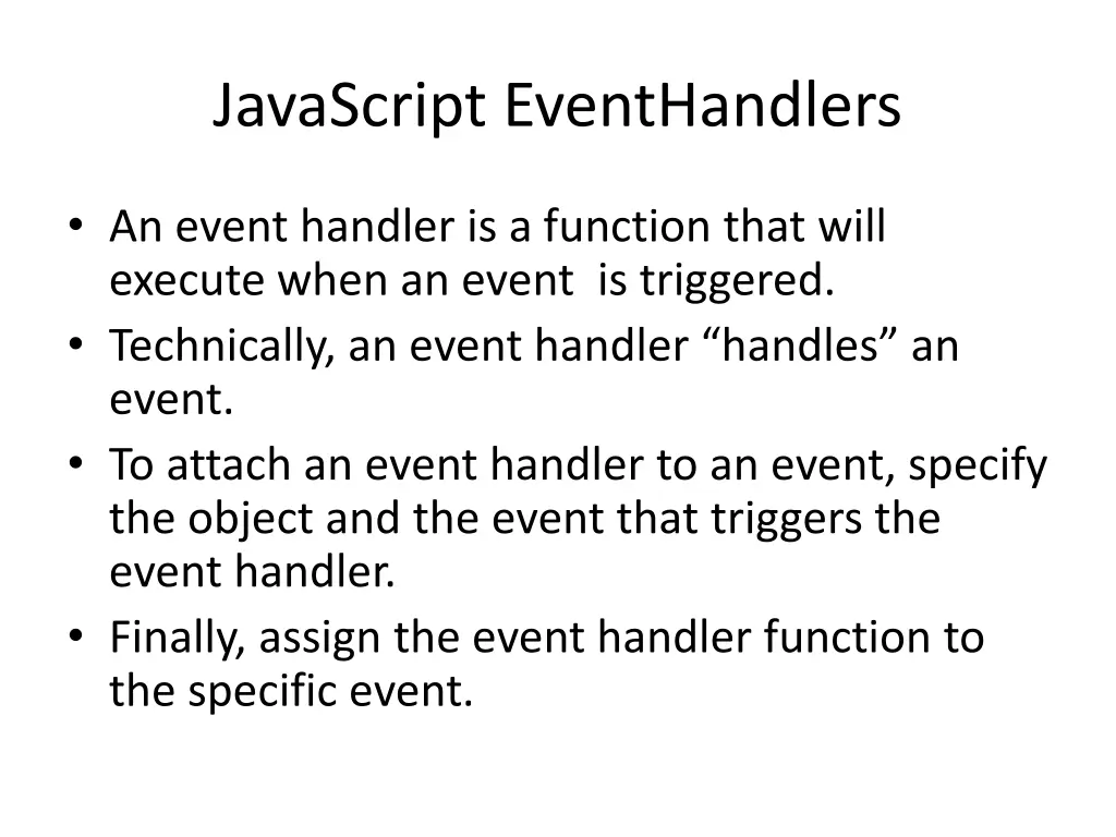 javascript eventhandlers