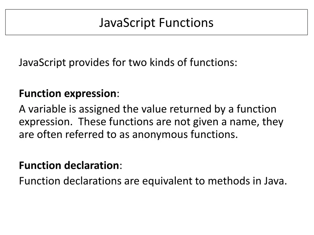 javascript functions