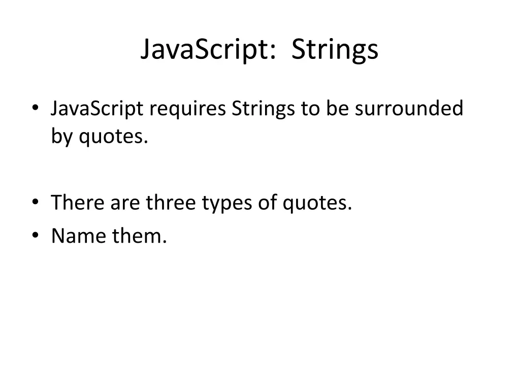 javascript strings