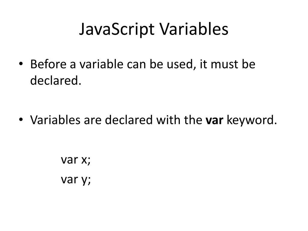 javascript variables