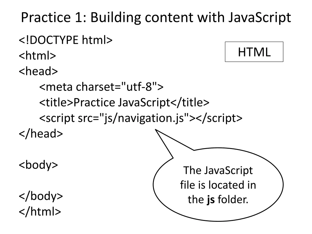 practice 1 building content with javascript 1