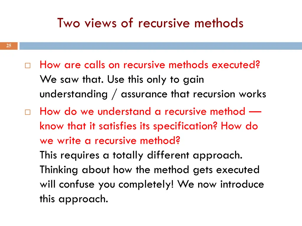 two views of recursive methods