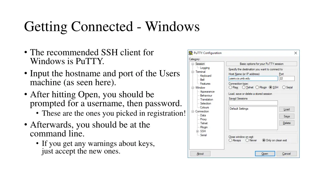 getting connected windows