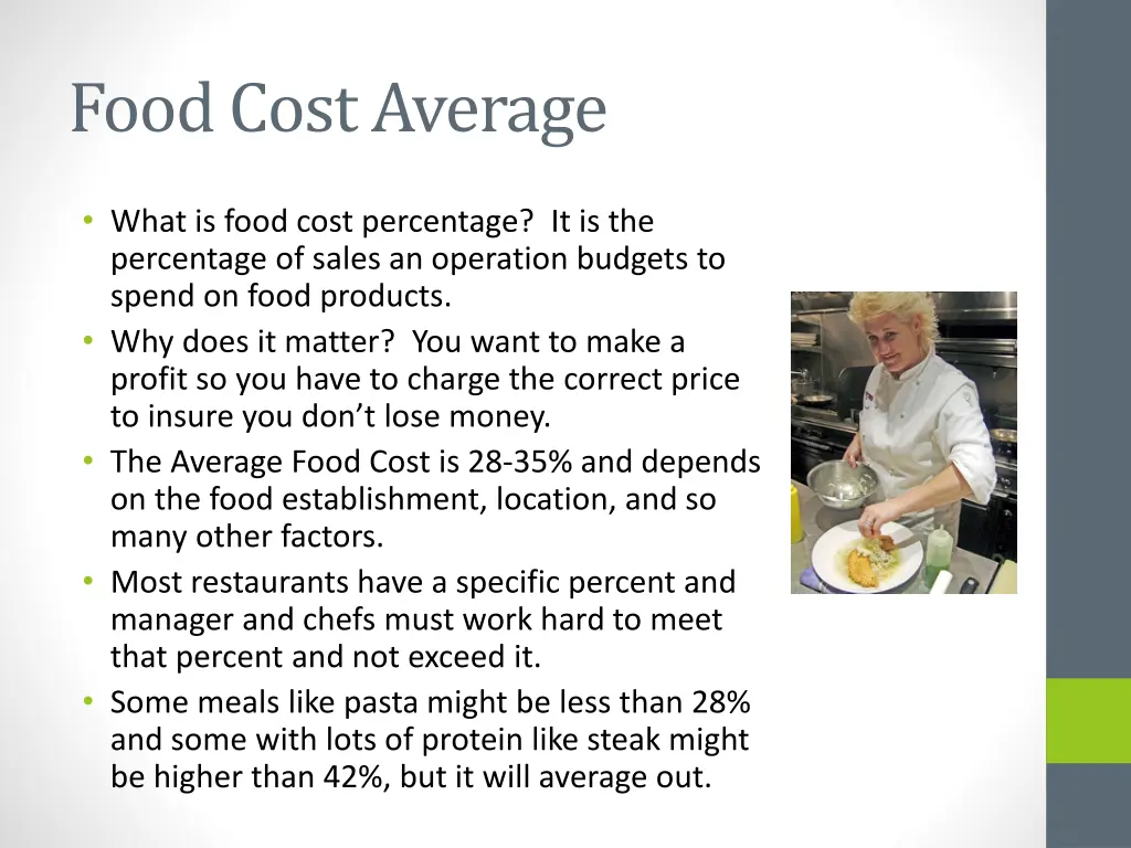 food cost average