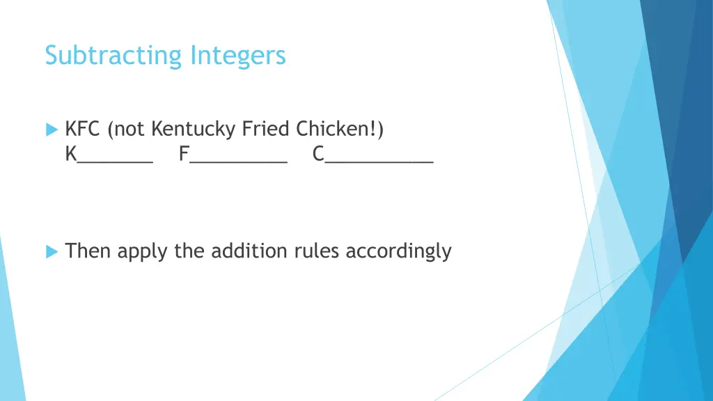 subtracting integers