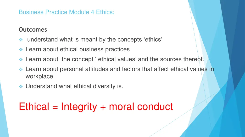 business practice module 4 ethics