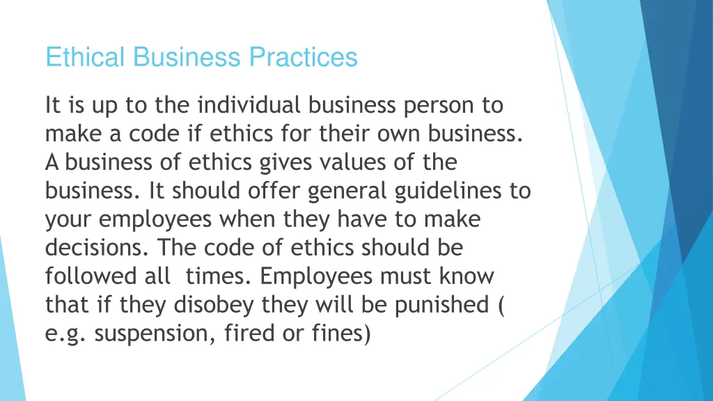 ethical business practices