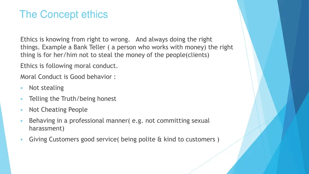 the concept ethics