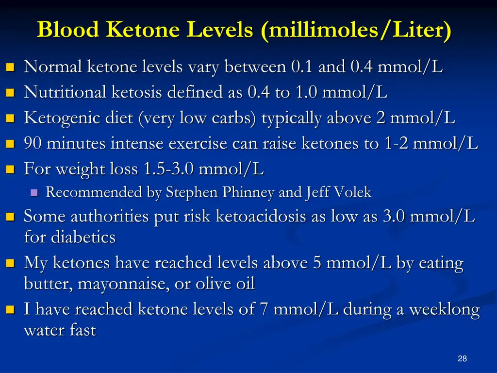 blood ketone levels millimoles liter