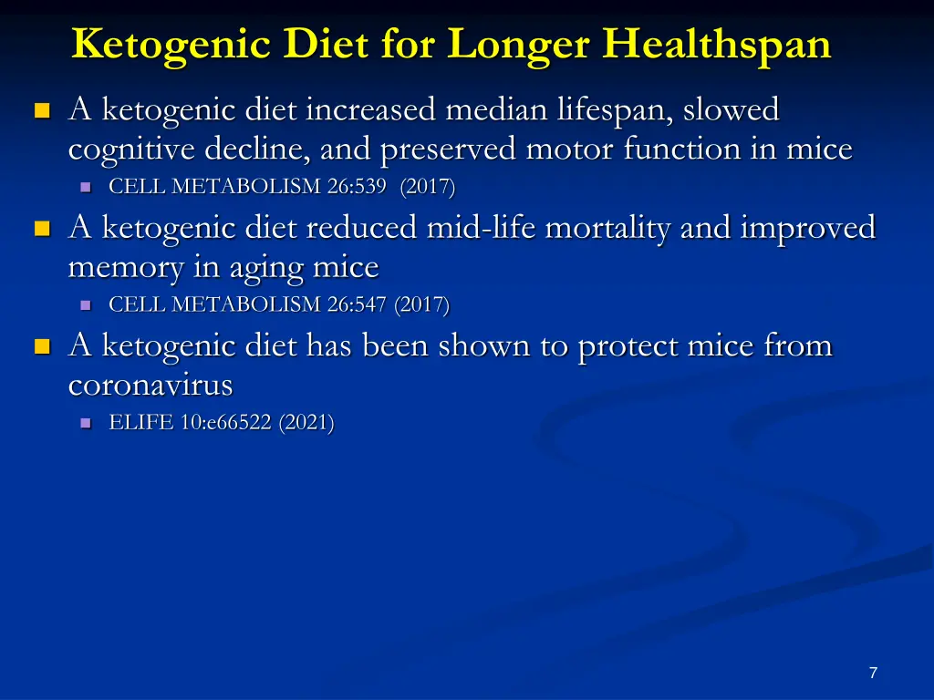 ketogenic diet for longer healthspan