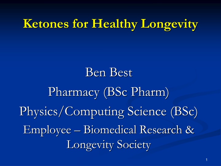 ketones for healthy longevity