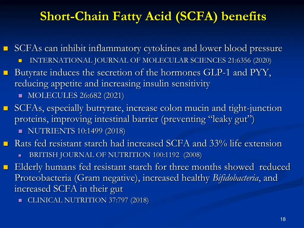 short chain fatty acid scfa benefits