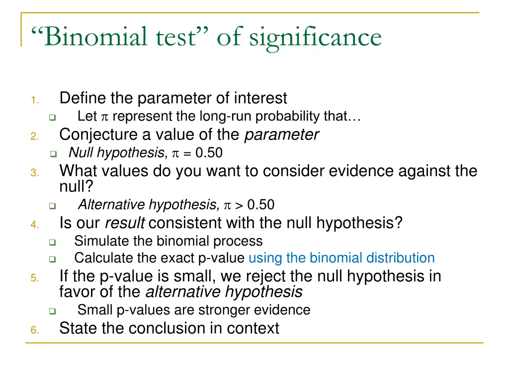 binomial test of significance