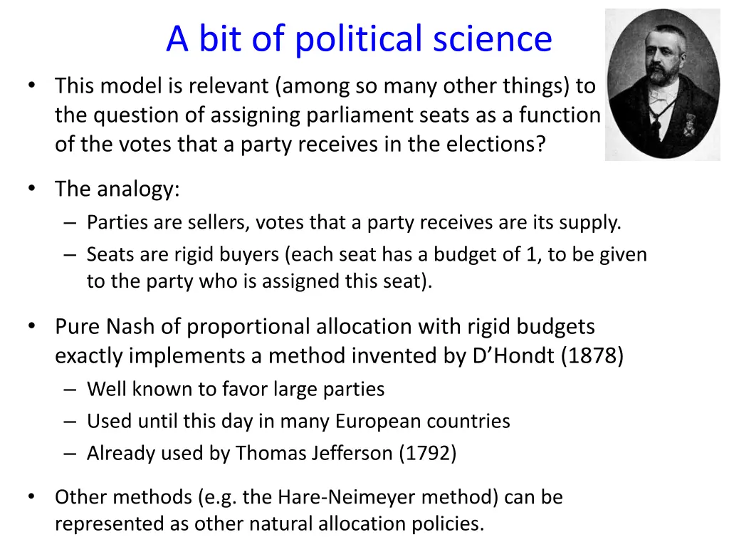 a bit of political science this model is relevant