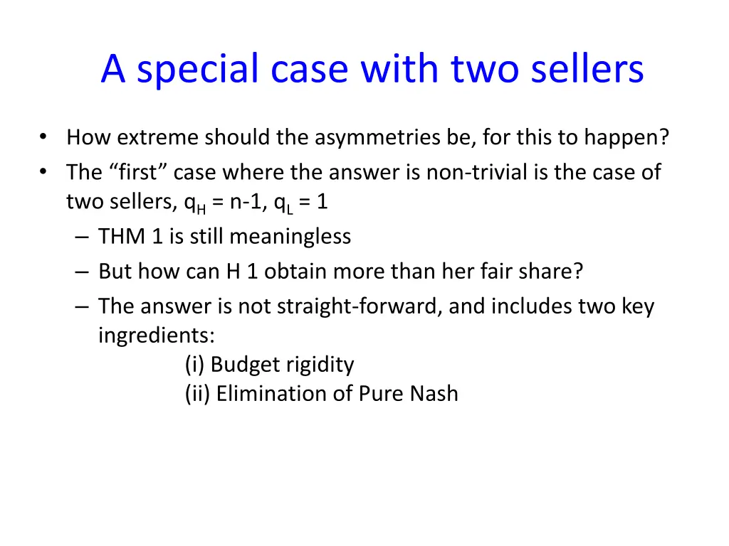 a special case with two sellers