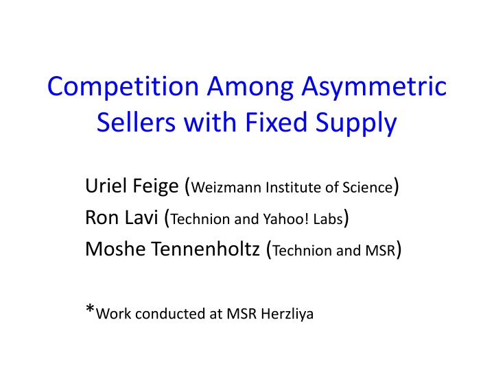 competition among asymmetric sellers with fixed