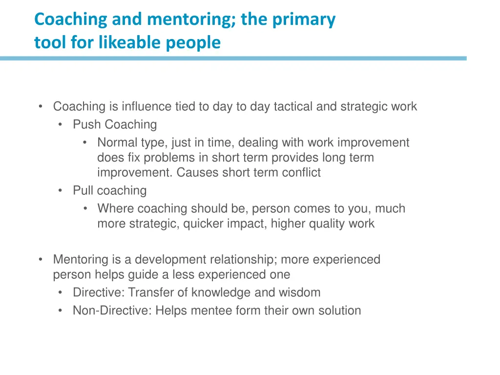 coaching and mentoring the primary tool