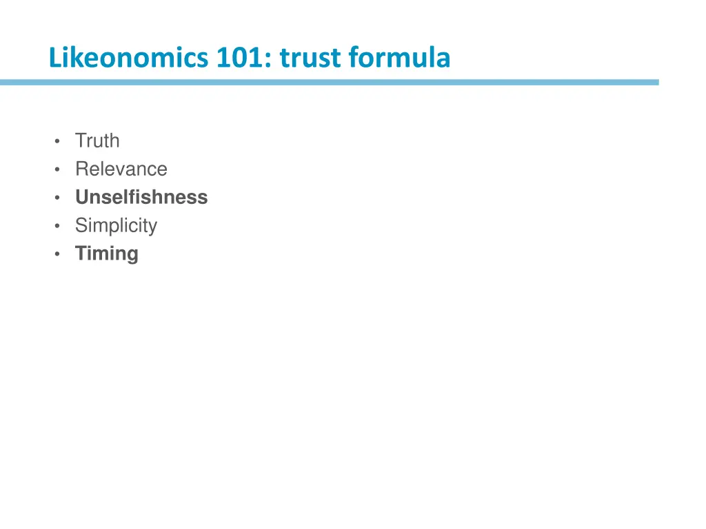 likeonomics 101 trust formula