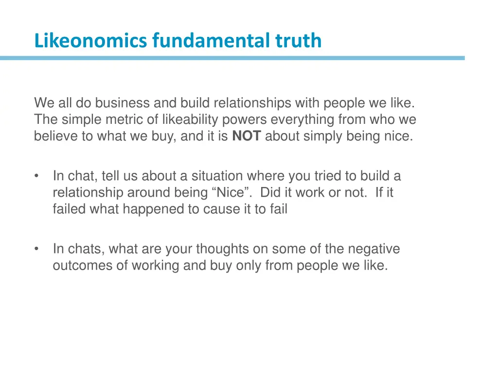 likeonomics fundamental truth