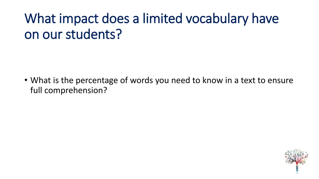 what impact does a limited vocabulary have what