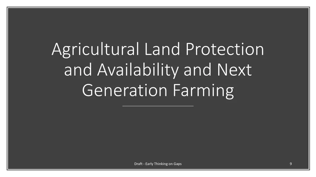 agricultural land protection and availability