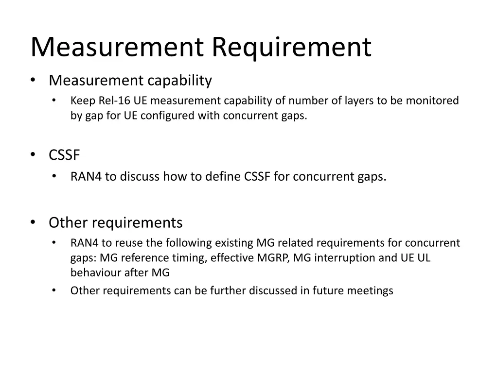measurement requirement measurement capability