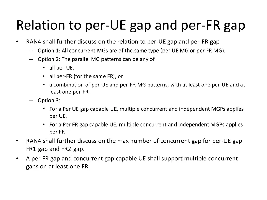 relation to per ue gap and per fr gap