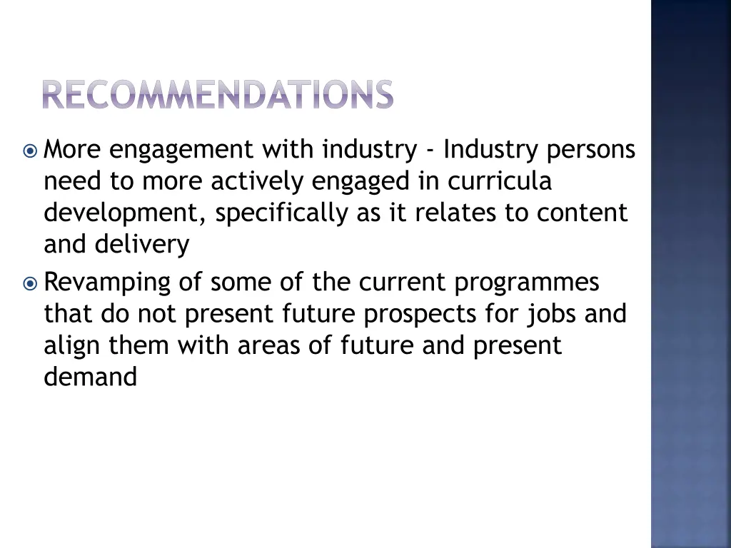 recommendations