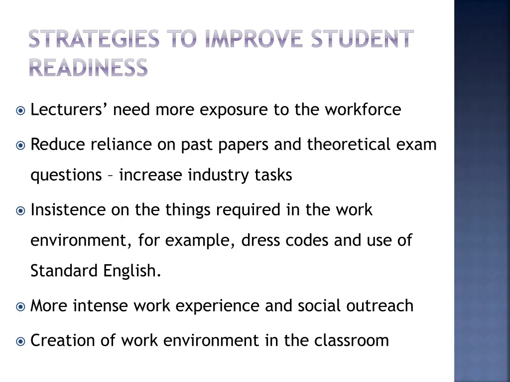 strategies to improve student readiness