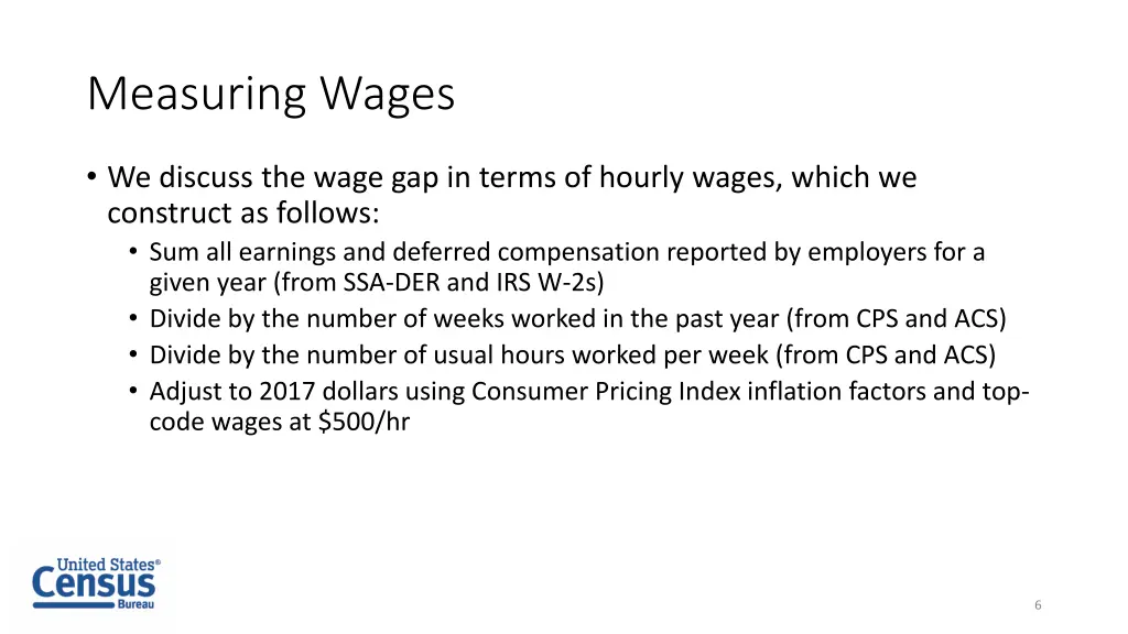 measuring wages